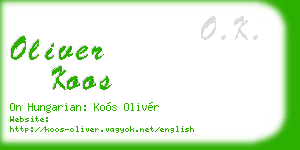 oliver koos business card