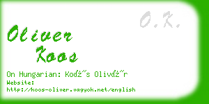 oliver koos business card